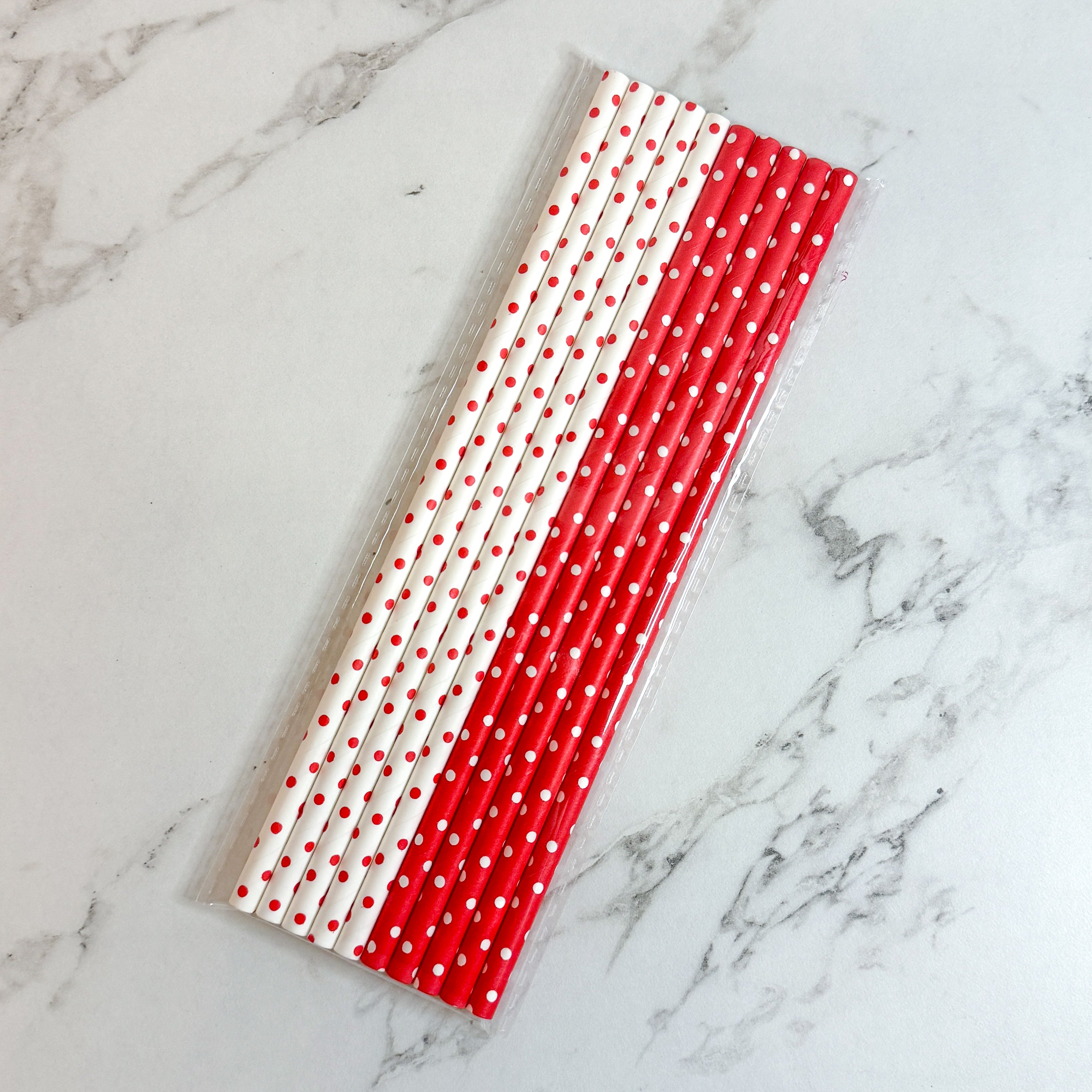 Red & White Polka Dot Paper Straws