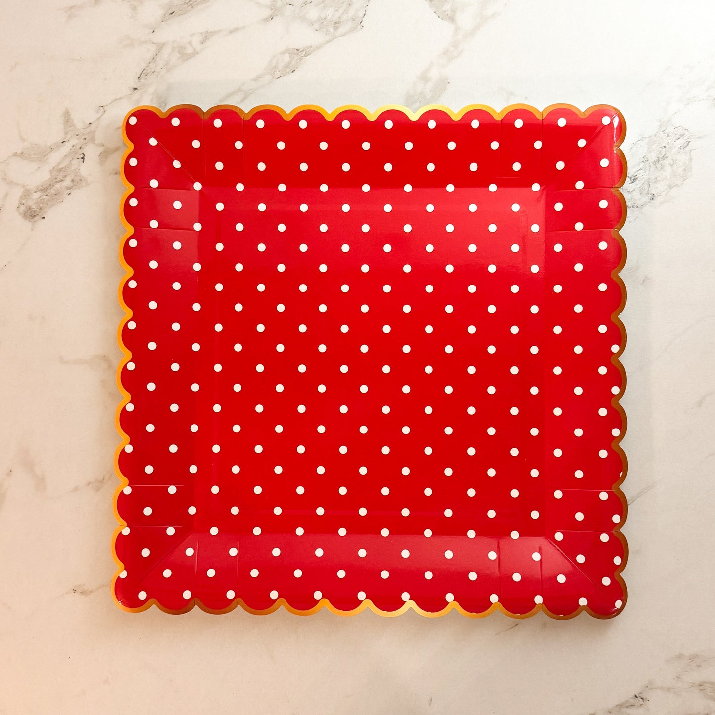 Red & White Polka Dot Plates 10.5"